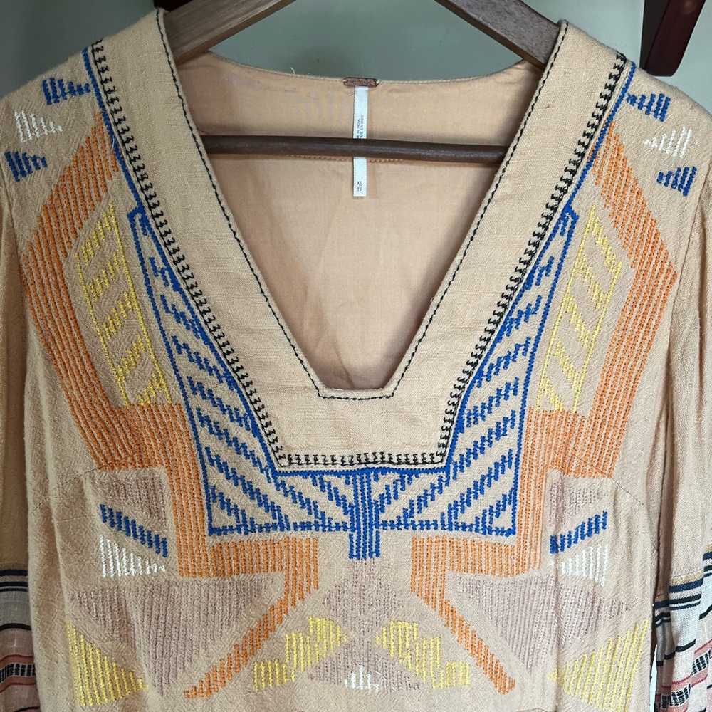 Free People Embroidered Sundown Mini Tunic Dress - Picture 5 of 7